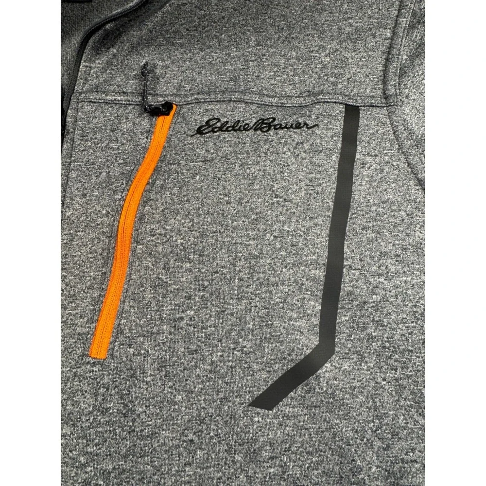 Eddie‎ Bauer First Ascent Mens Large Gray Quarter Zip Fleece Pullover Jacket